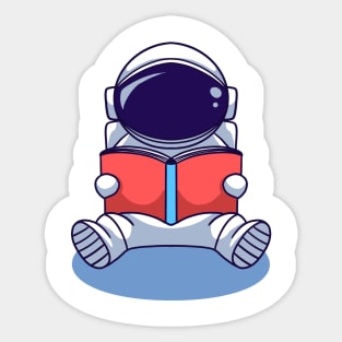 Astronaut Reading Book Sticker